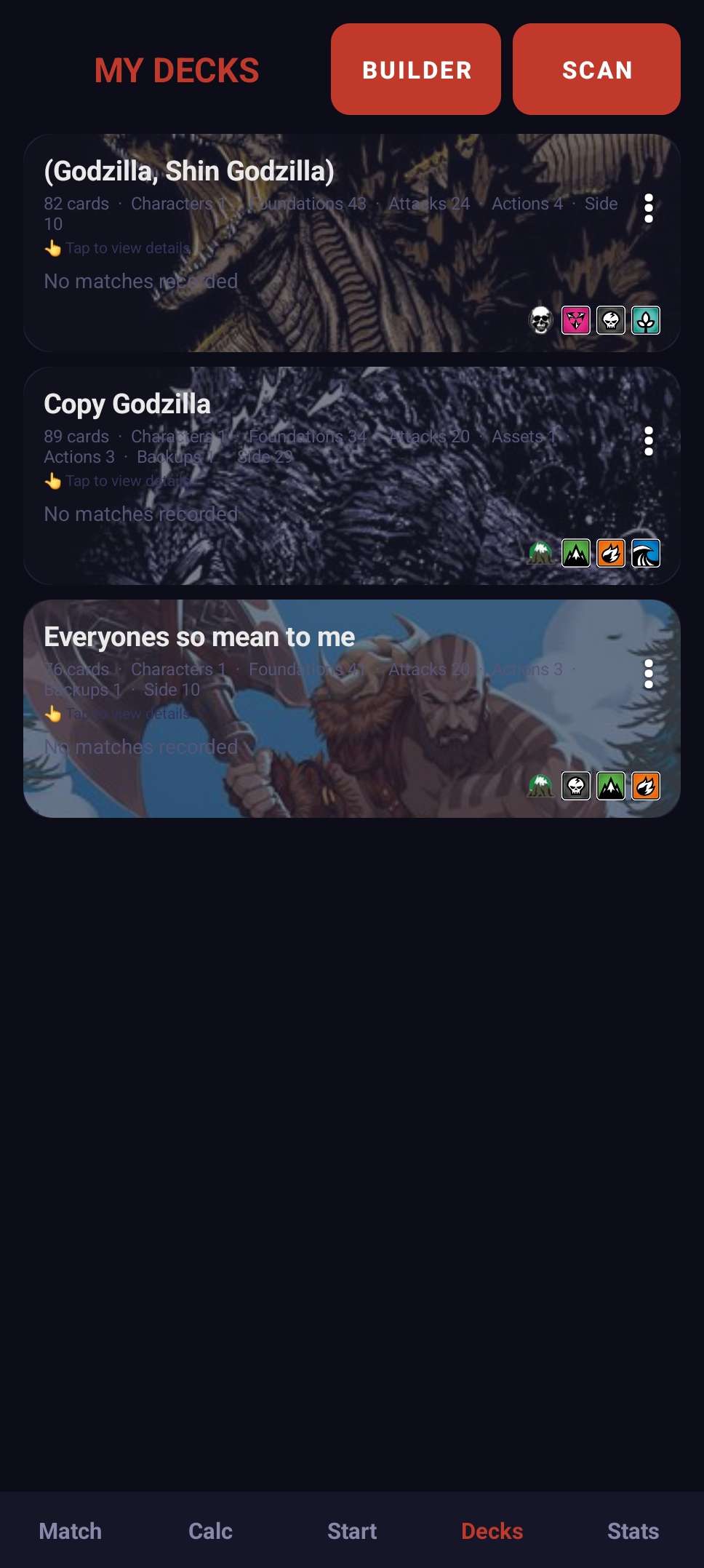 Saved Decks
